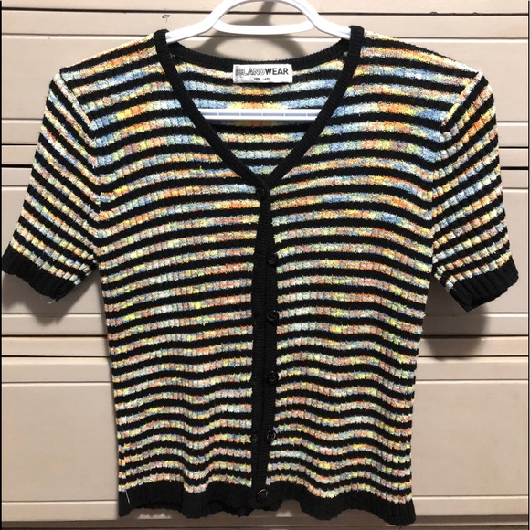 Striped Tie-Dye Button-Up Cardigan - Picture 1 of 1